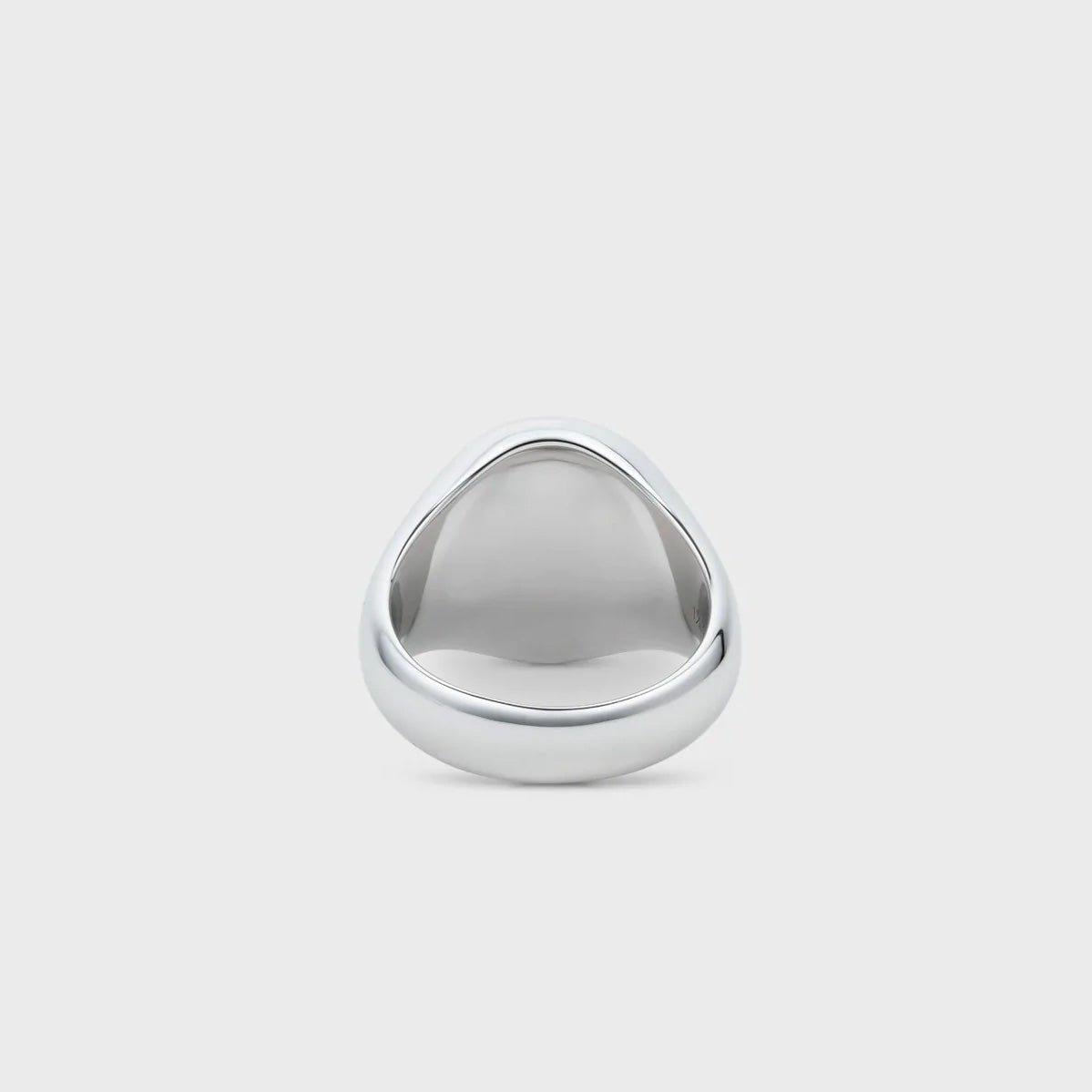 IX oval silver ring hawks eye - IX STUDIOS - Kul og Koks