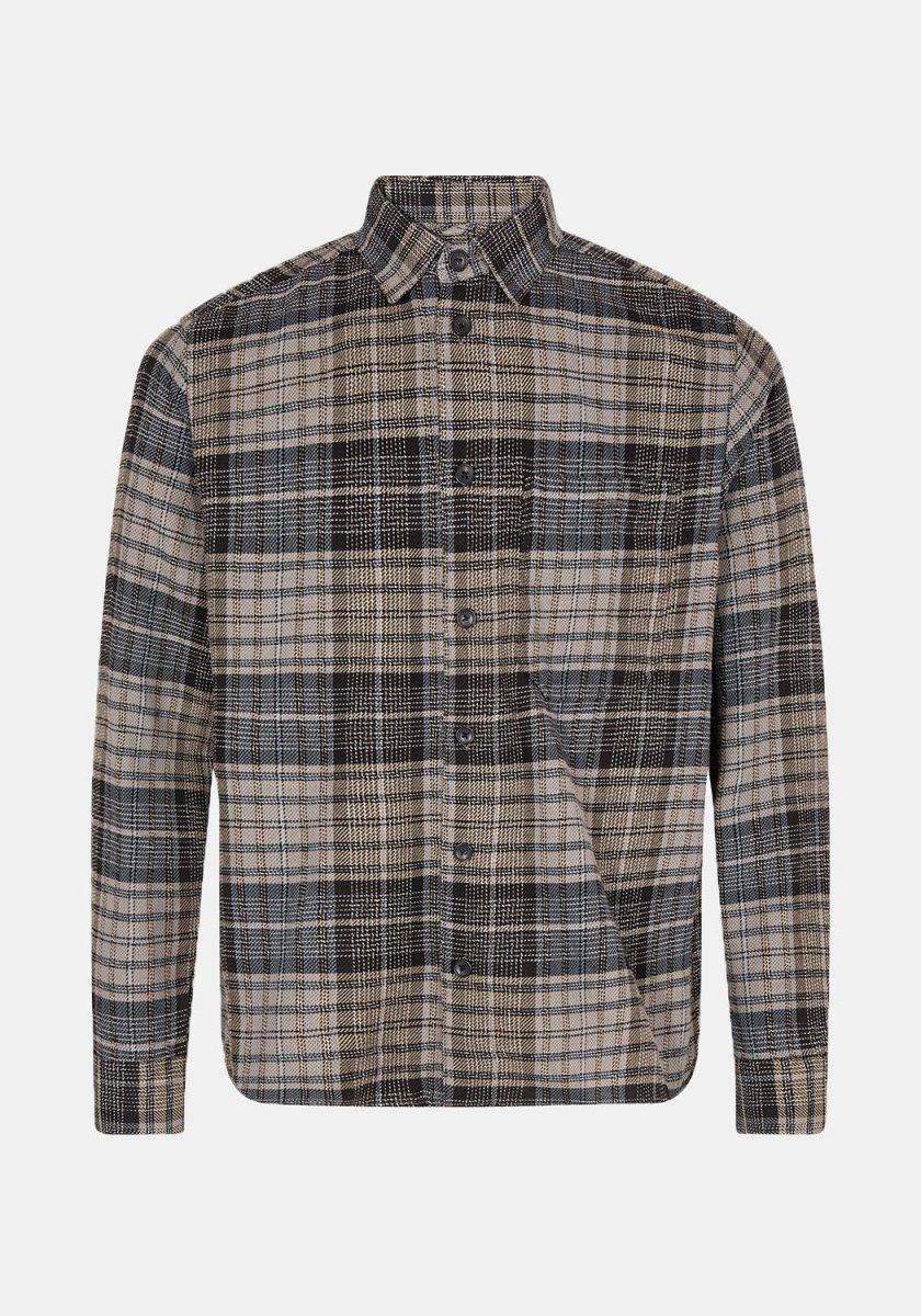 Liam Check Overshirt Faded Sky Blue - Mos Mosh Gallery - Kul og Koks
