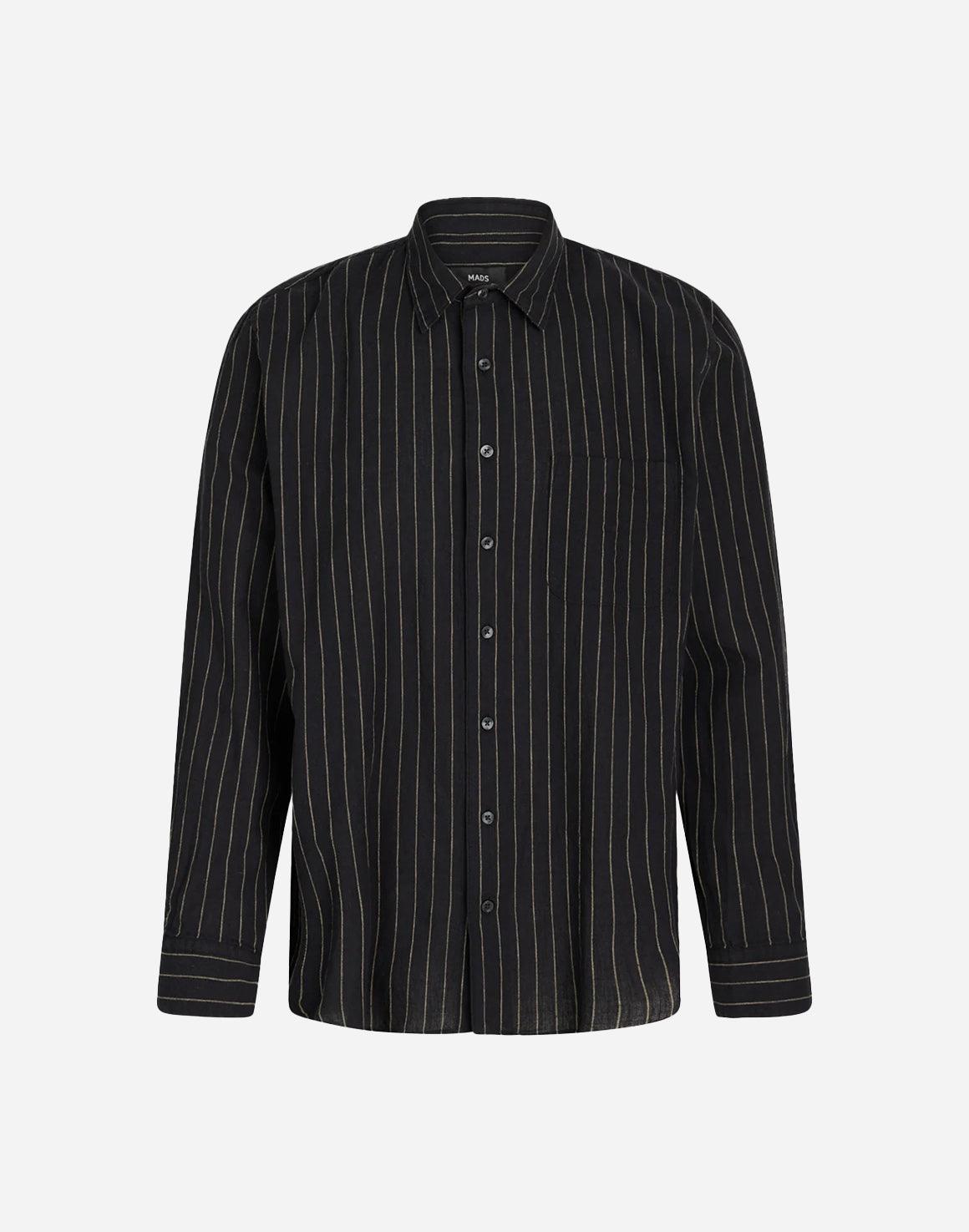 Cotton Linen Malte Shirt - Black - Mads Nørgaard - Kul og Koks