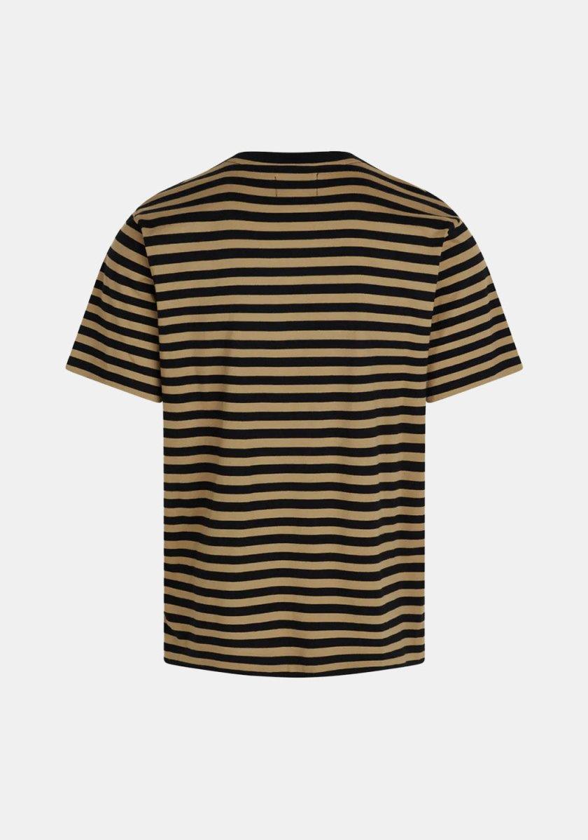 Organic Twin Striped Pocket Tee Brown - Mads Nørgaard - Kul og Koks